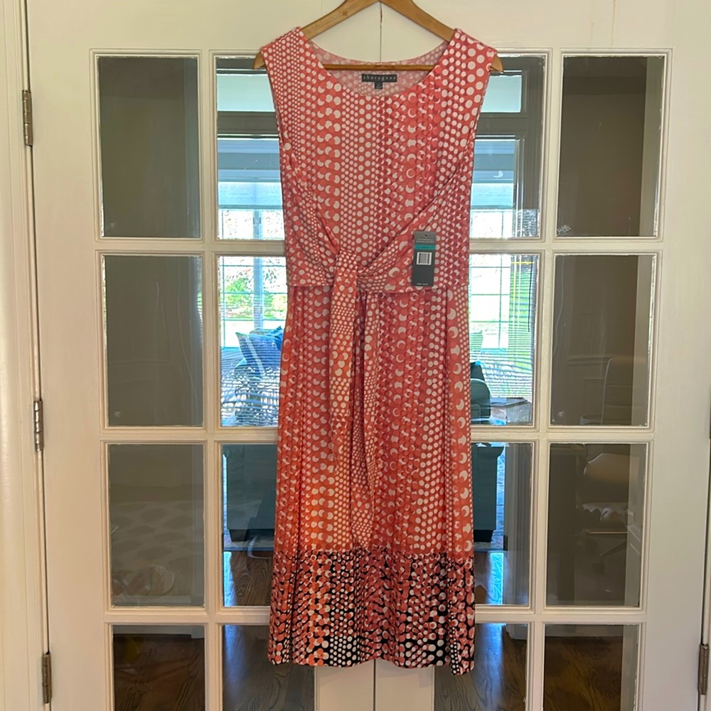 NWT Sharango Pink/White Multi Print Sleeveless Jersey Dress - size 16